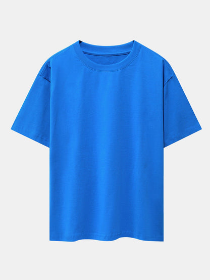 Enkel tung oversize-t-shirt med nedhasade axelsömmar