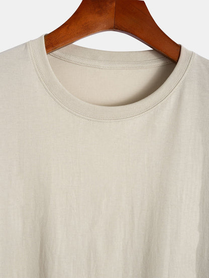 3-pack t-shirts i bomull med rundad nederkant