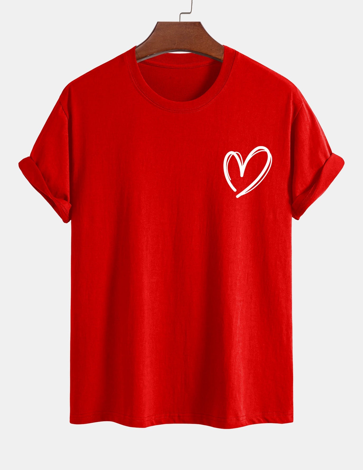 T-shirt i bomull med hjärtmönster och normal passform