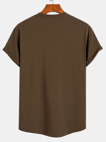 3-pack t-shirts i bomull med rundad nederkant