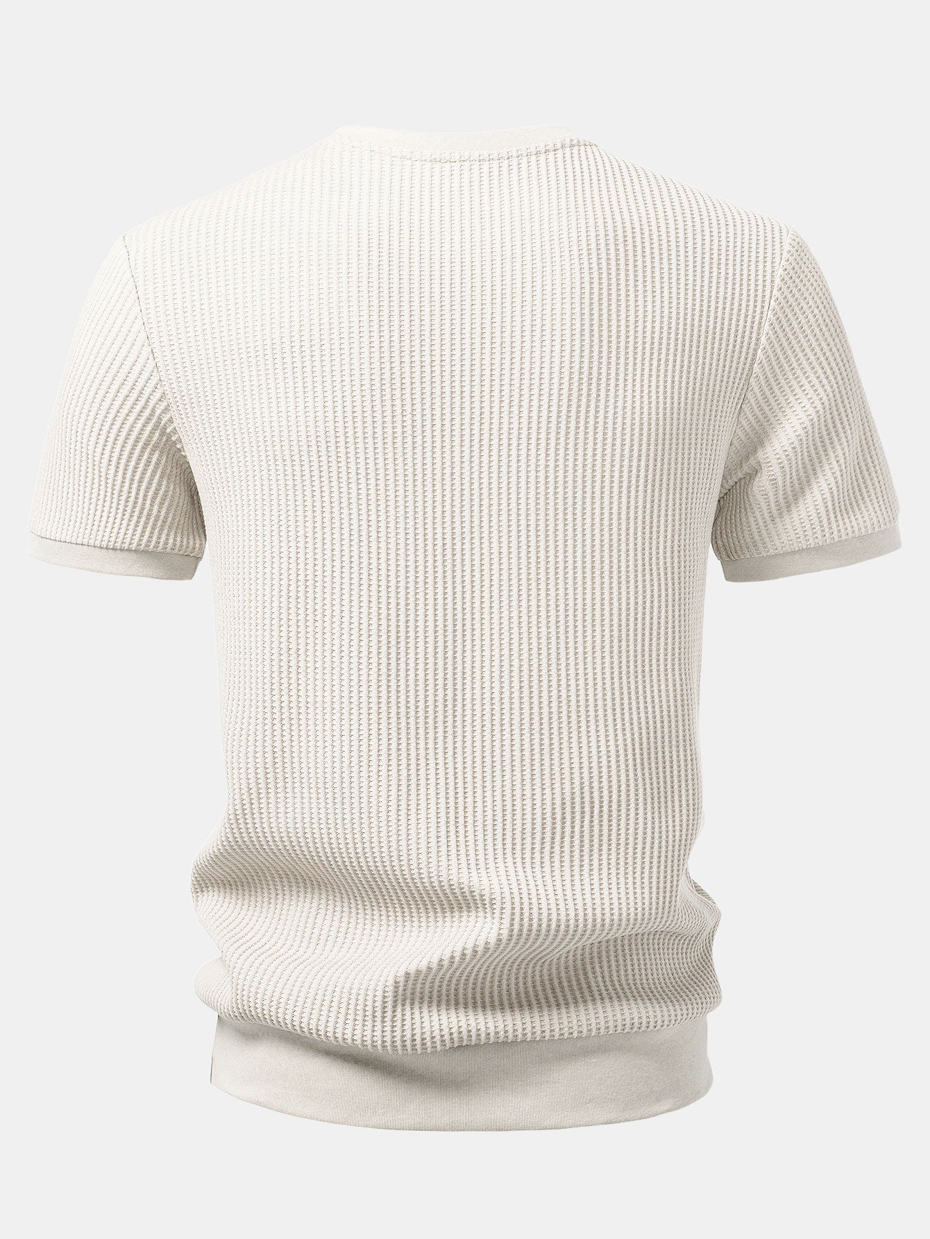 Våfflad t-shirt med ribbad nederkant