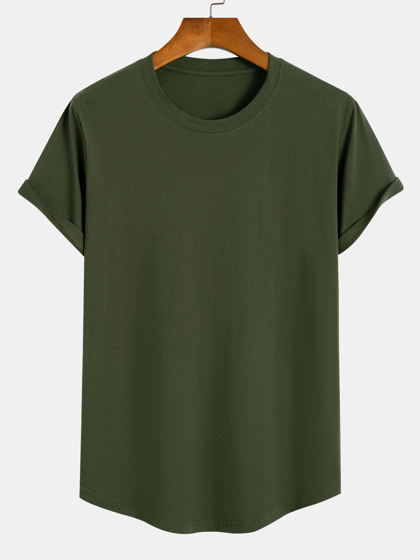 3-pack t-shirts i bomull med rundad nederkant
