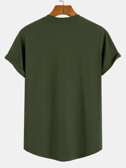3-pack t-shirts i bomull med rundad nederkant