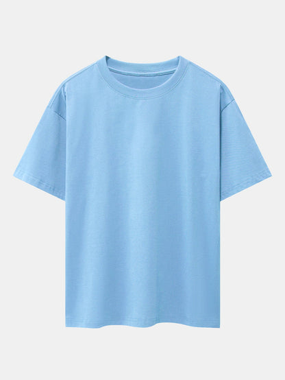 Enkel tung oversize-t-shirt med nedhasade axelsömmar