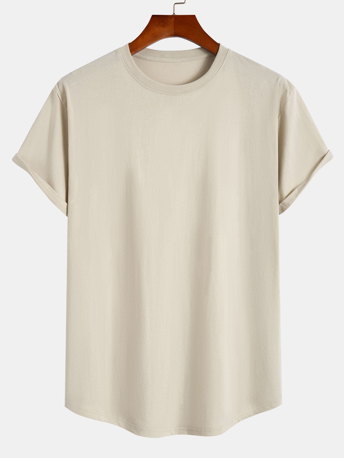 3-pack t-shirts i bomull med rundad nederkant