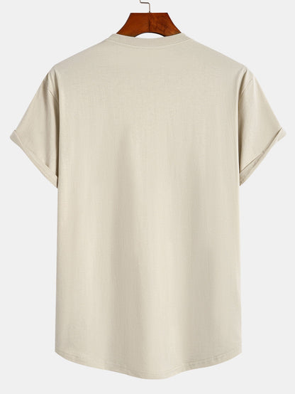3-pack t-shirts i bomull med rundad nederkant