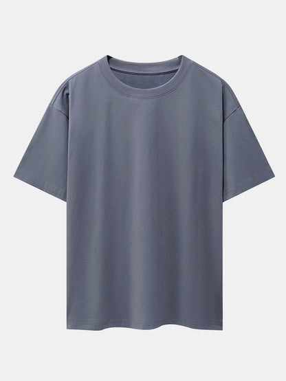 Enkel tung oversize-t-shirt med nedhasade axelsömmar