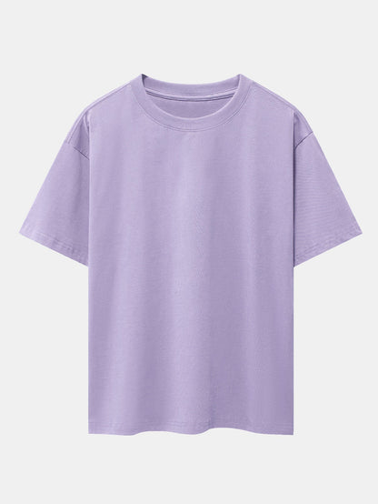 Enkel tung oversize-t-shirt med nedhasade axelsömmar