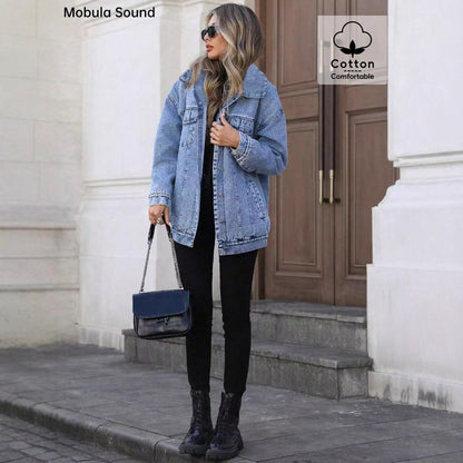 Nya lösa modejackor i denim för dam