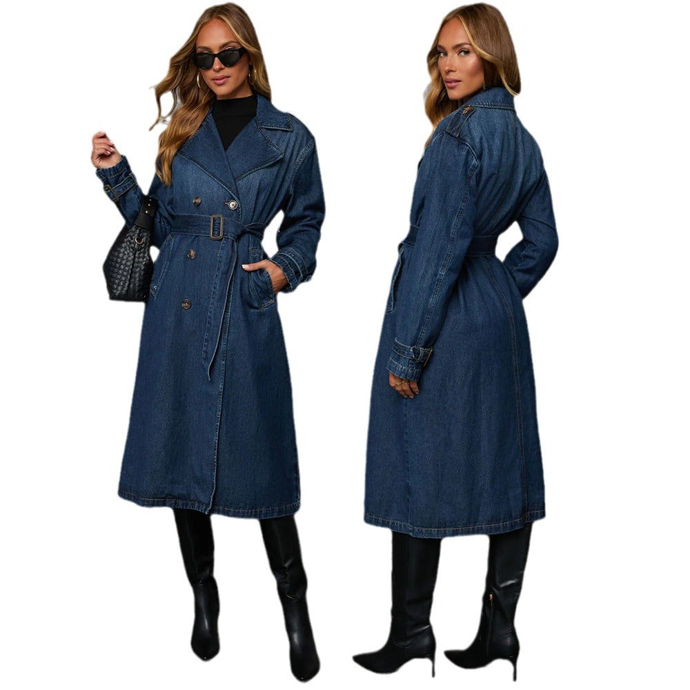 Dam Höstmode Fritid Retro Elegant Jeansjackor