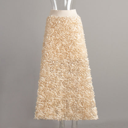 Women's Dress Petal Design Long Dinner Skirts