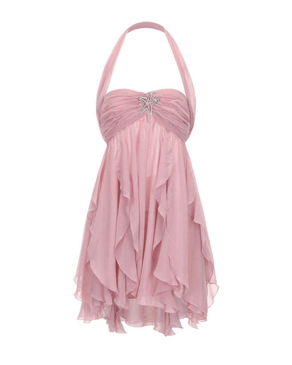 Printed French Tube Fairy Dress Vacation Dresses