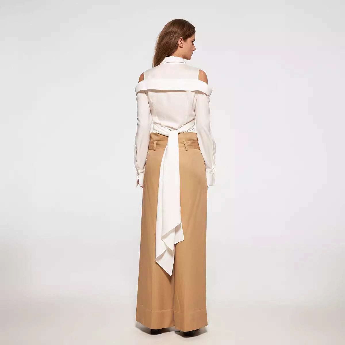 Damstil Vintage Skjorta Elegant Mångsidig Lång Blus