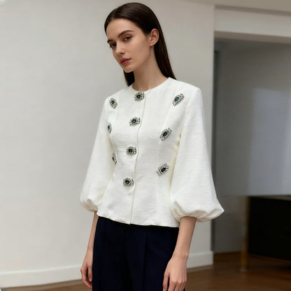Damer Stil Temperament Elegant Urban Skjorta Höstblusar