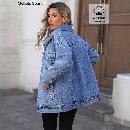 Nya lösa modejackor i denim för dam