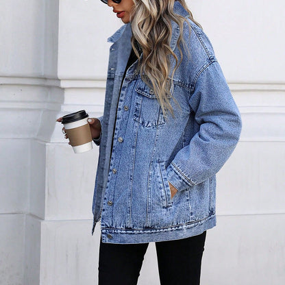 Nya lösa modejackor i denim för dam