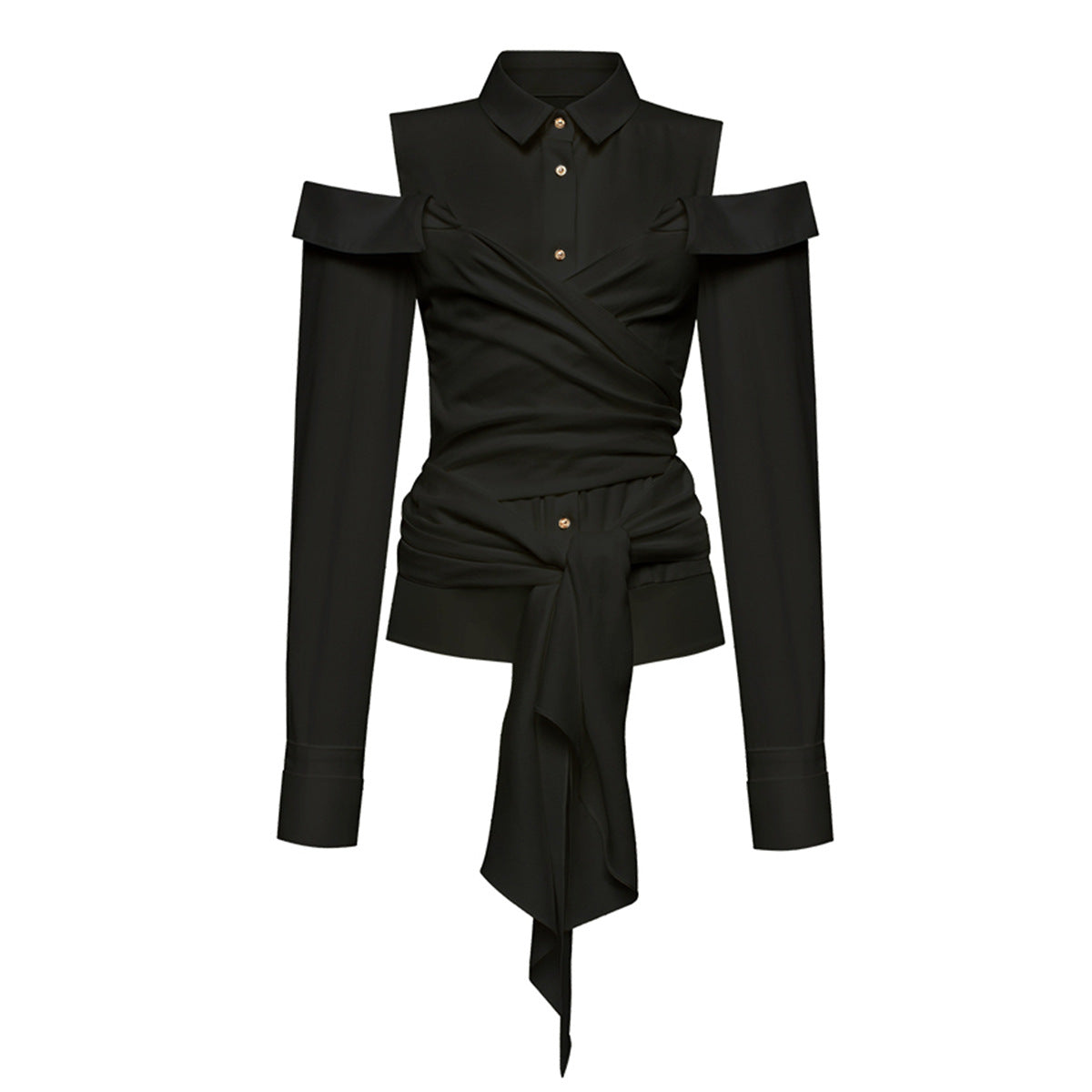 Damstil Vintage Skjorta Elegant Mångsidig Lång Blus