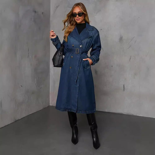 Dam Höstmode Fritid Retro Elegant Jeansjackor