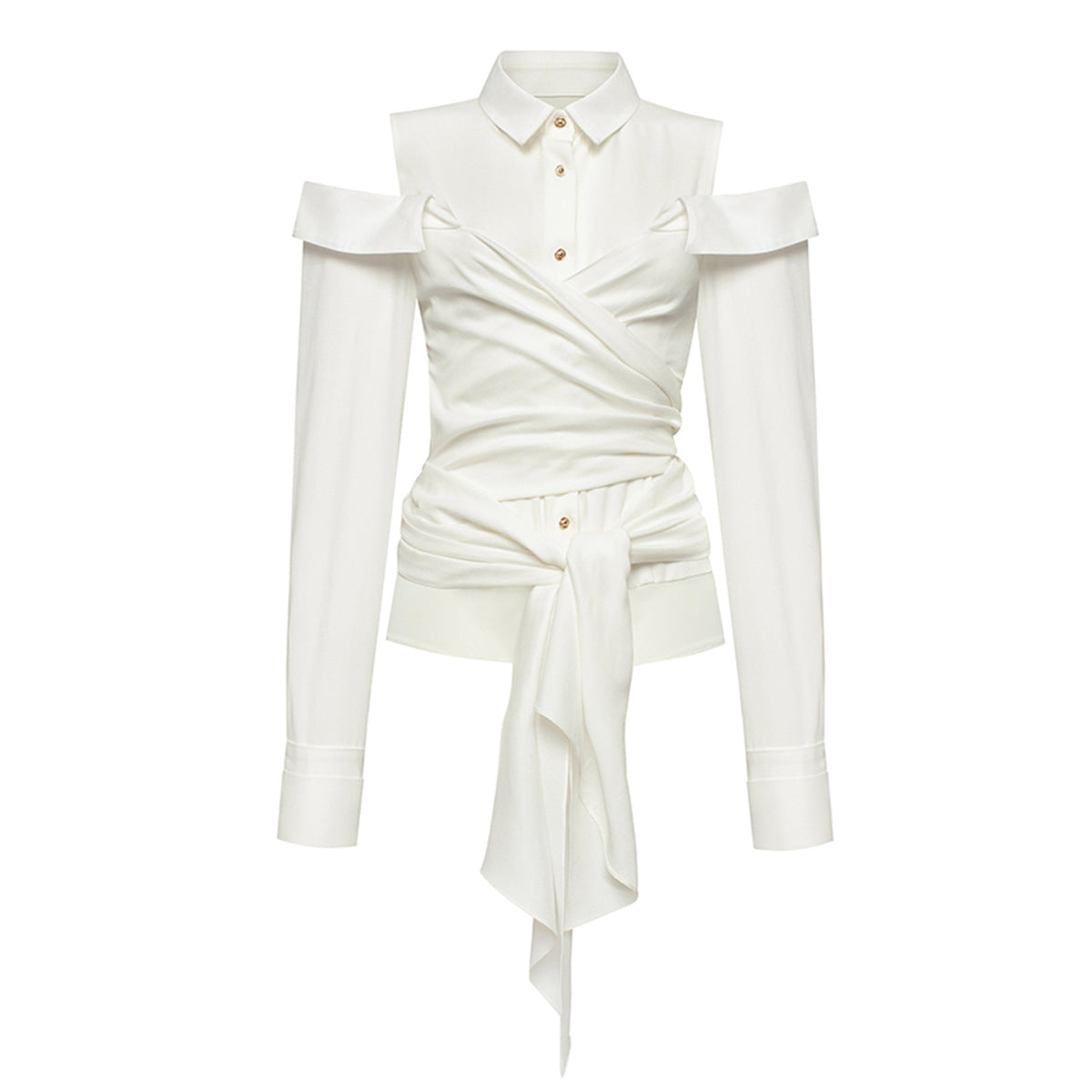 Damstil Vintage Skjorta Elegant Mångsidig Lång Blus