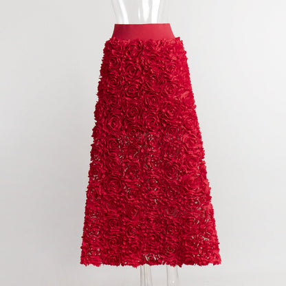 Women's Dress Petal Design Long Dinner Skirts