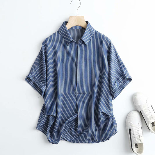 Kvinnors sommar supersoft skjortstil denimblusar