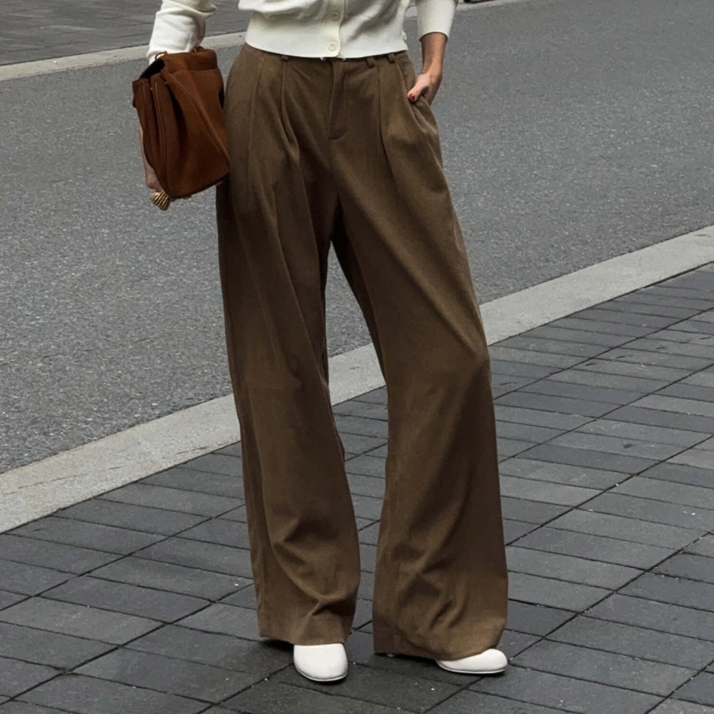 Dam retro manchesterbyxor lösa vardagsbyxor
