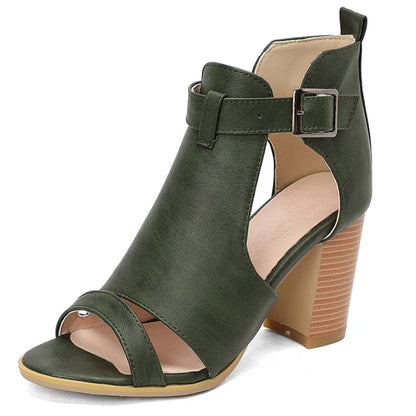Linden klacksandal med ankelrem