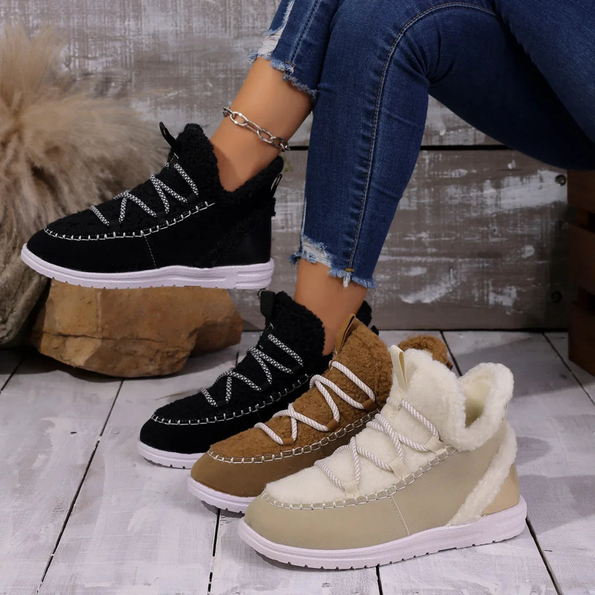 Aspen Shearling-sneakerkänga