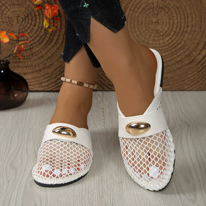 Golden Charm Fishnet-sandaler