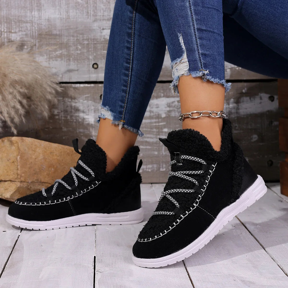 Aspen Shearling-sneakerkänga
