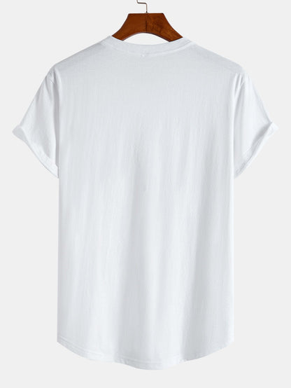 3-pack t-shirts i bomull med rundad nederkant