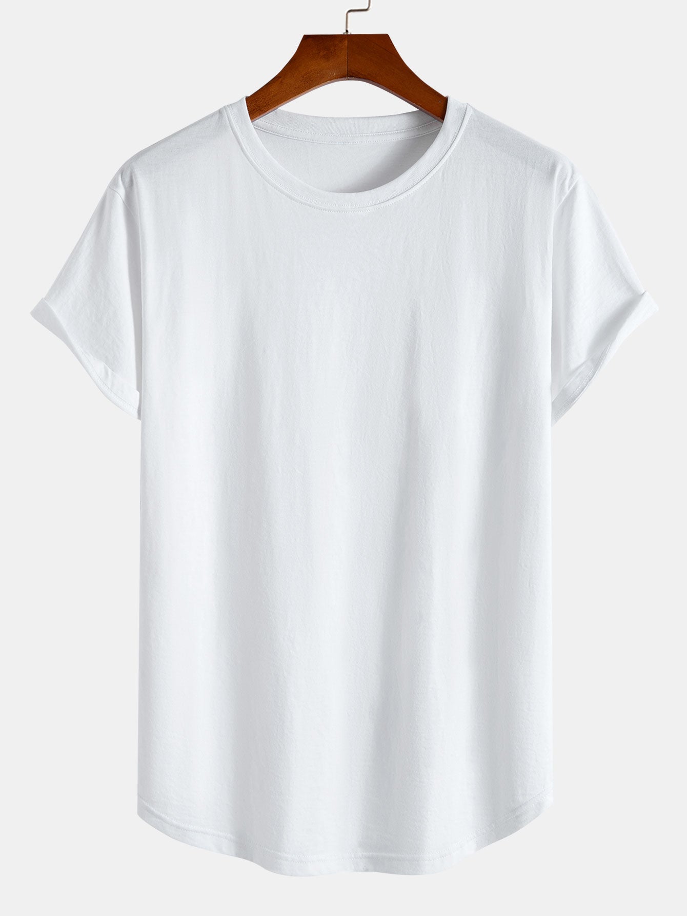 3-pack t-shirts i bomull med rundad nederkant