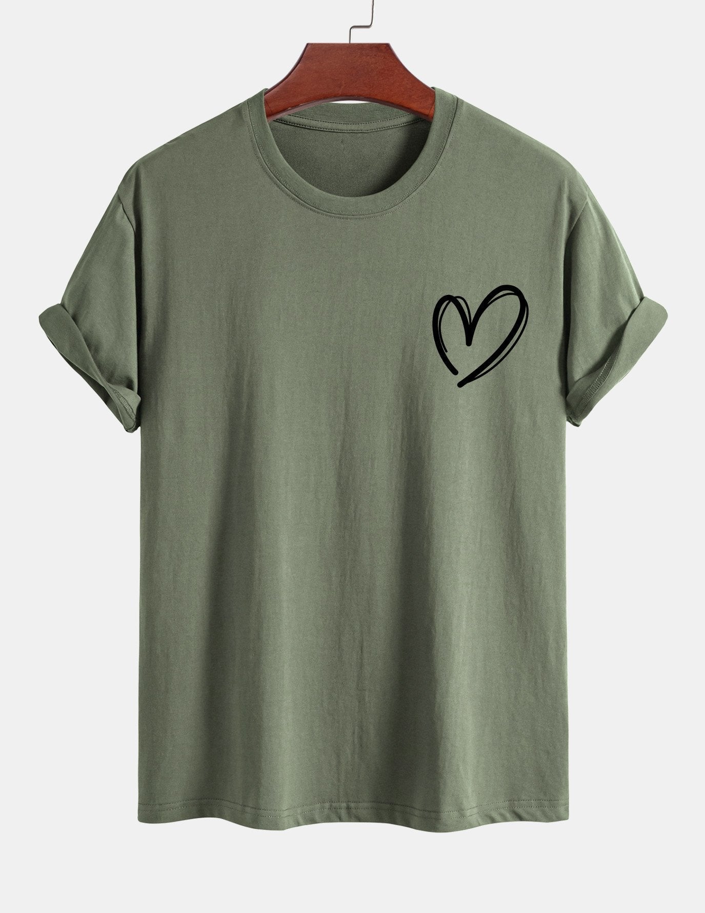 T-shirt i bomull med hjärtmönster och normal passform
