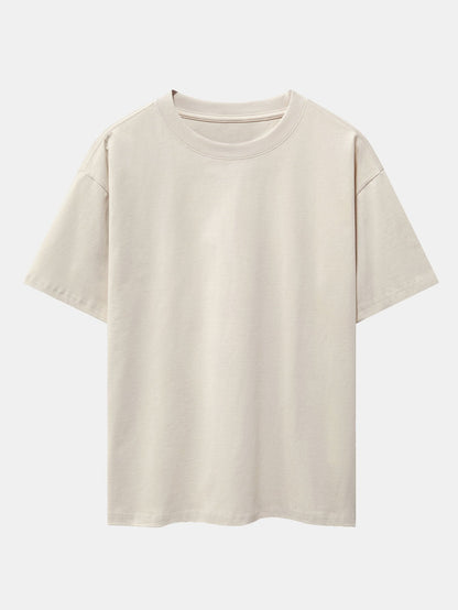 Enkel tung oversize-t-shirt med nedhasade axelsömmar