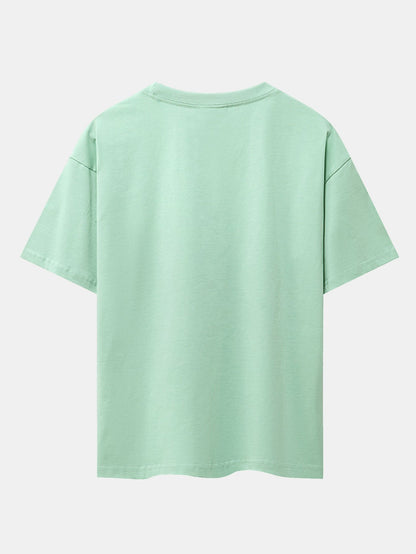 Enkel tung oversize-t-shirt med nedhasade axelsömmar