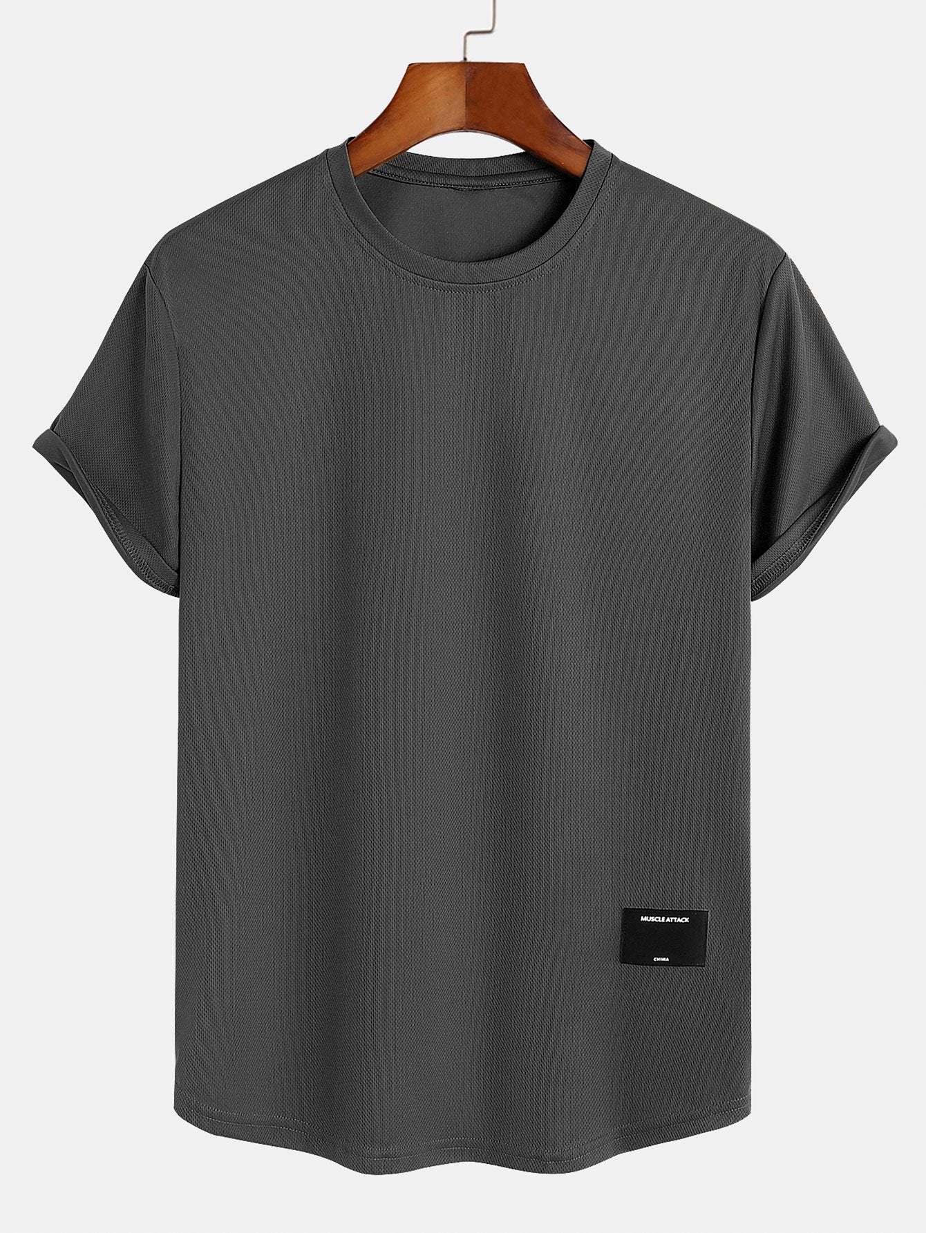 Muskelpassform Arc Hem Mesh T-shirt