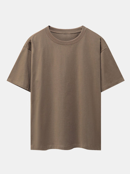 Enkel tung oversize-t-shirt med nedhasade axelsömmar