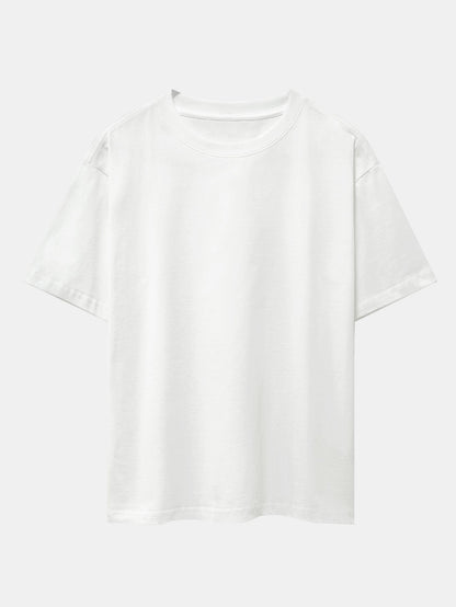 Enkel tung oversize-t-shirt med nedhasade axelsömmar