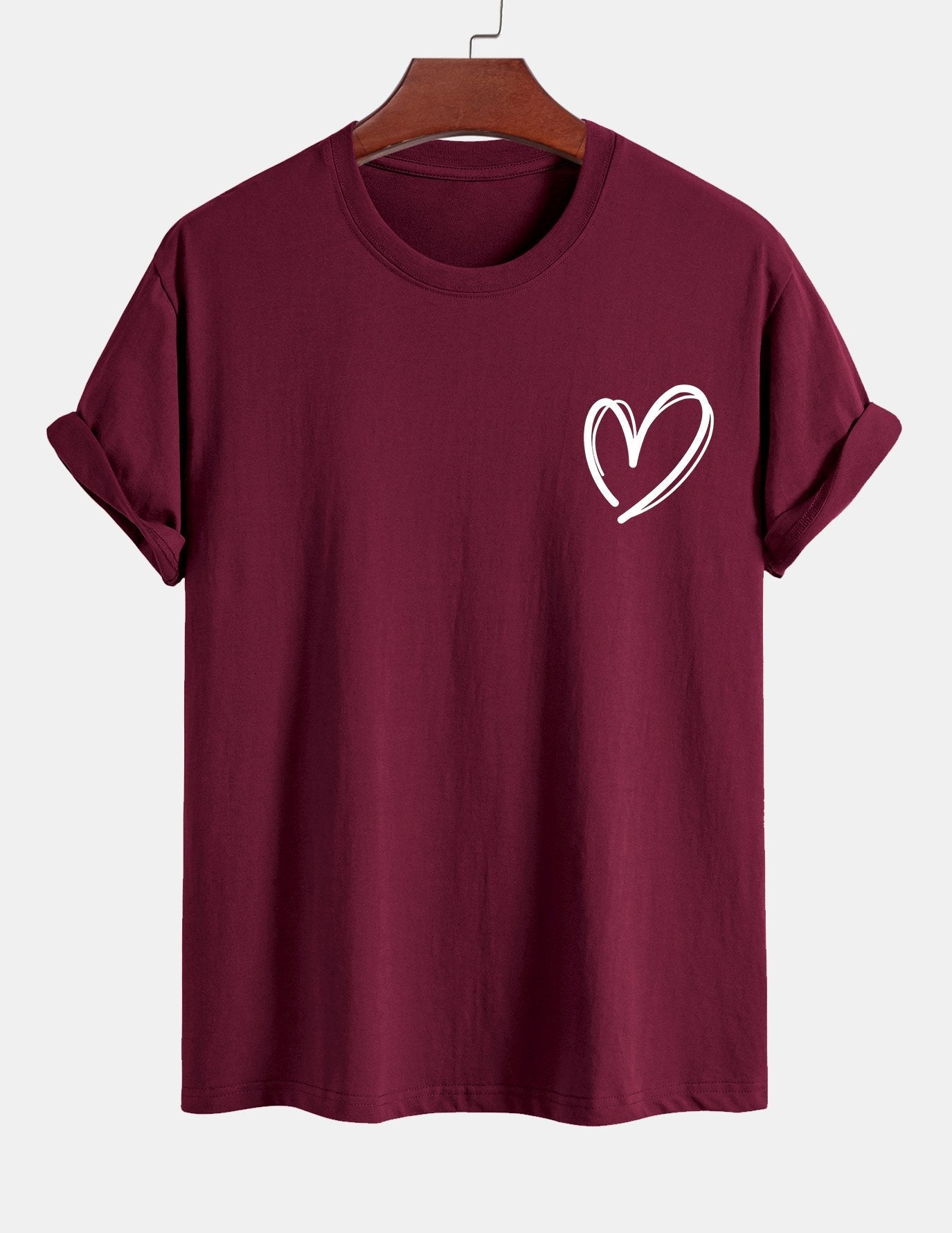 T-shirt i bomull med hjärtmönster och normal passform