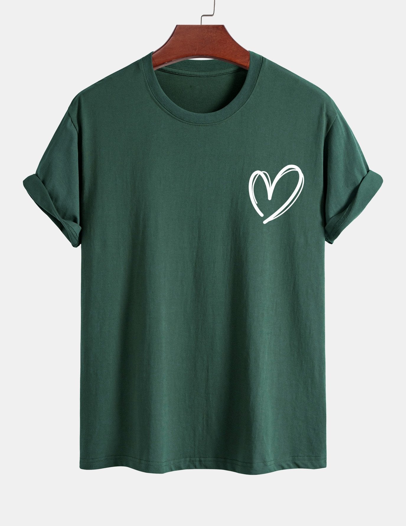 T-shirt i bomull med hjärtmönster och normal passform