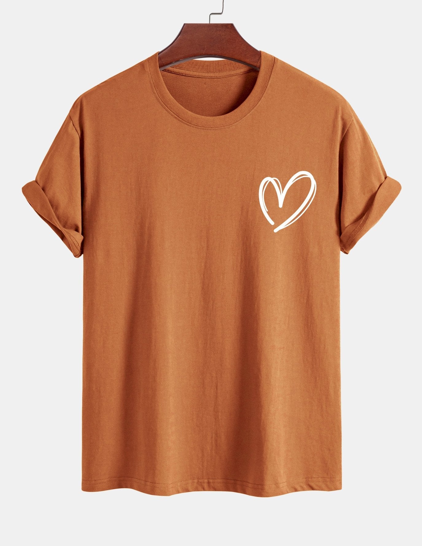 T-shirt i bomull med hjärtmönster och normal passform