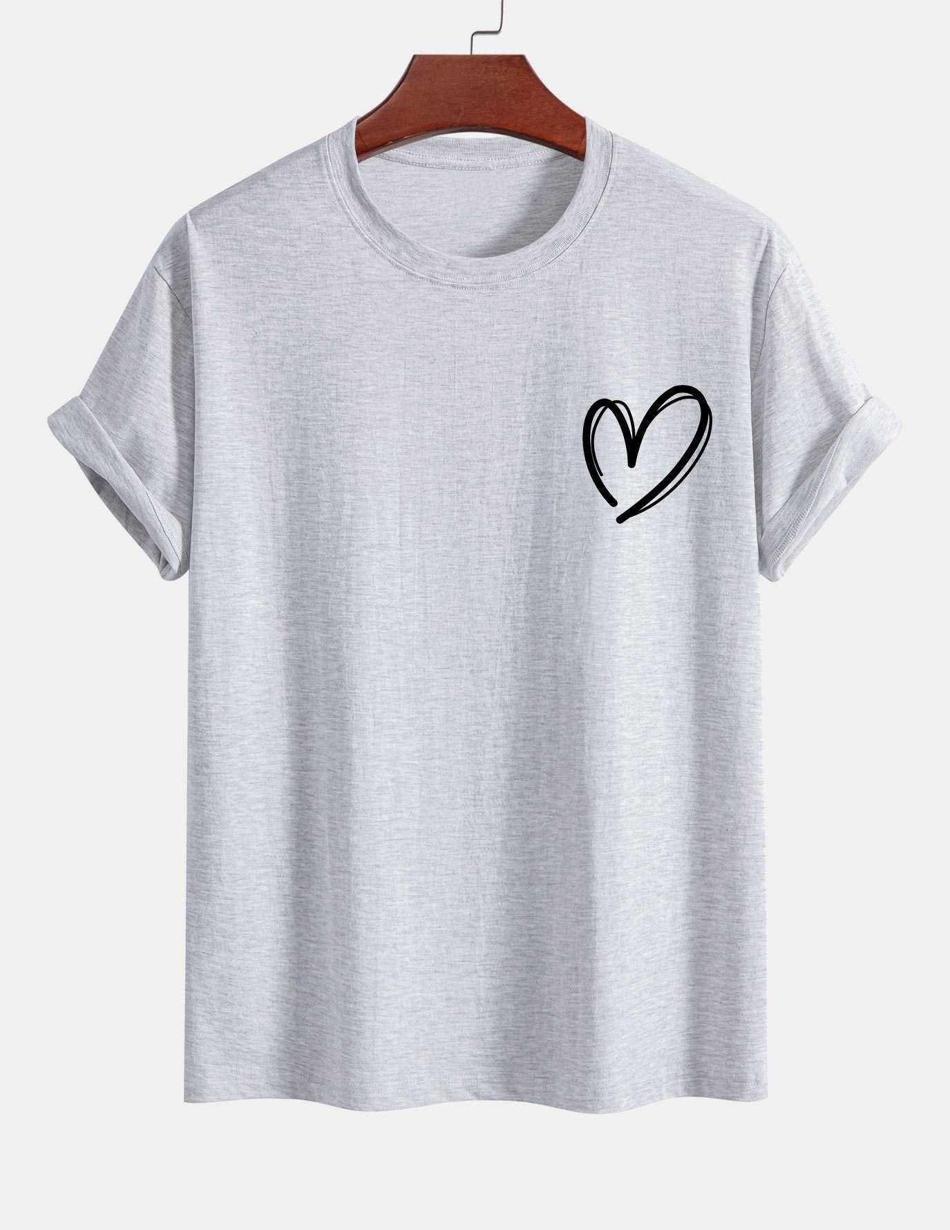 T-shirt i bomull med hjärtmönster och normal passform