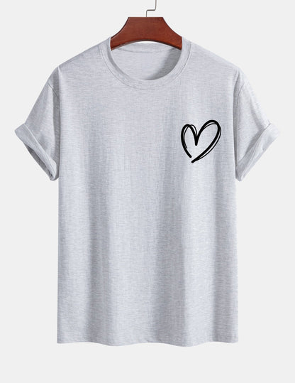 T-shirt i bomull med hjärtmönster och normal passform
