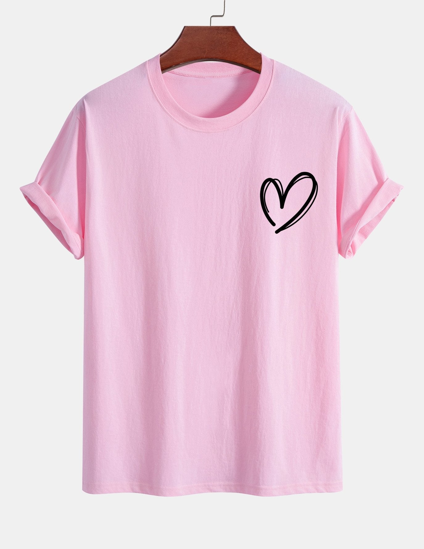 T-shirt i bomull med hjärtmönster och normal passform