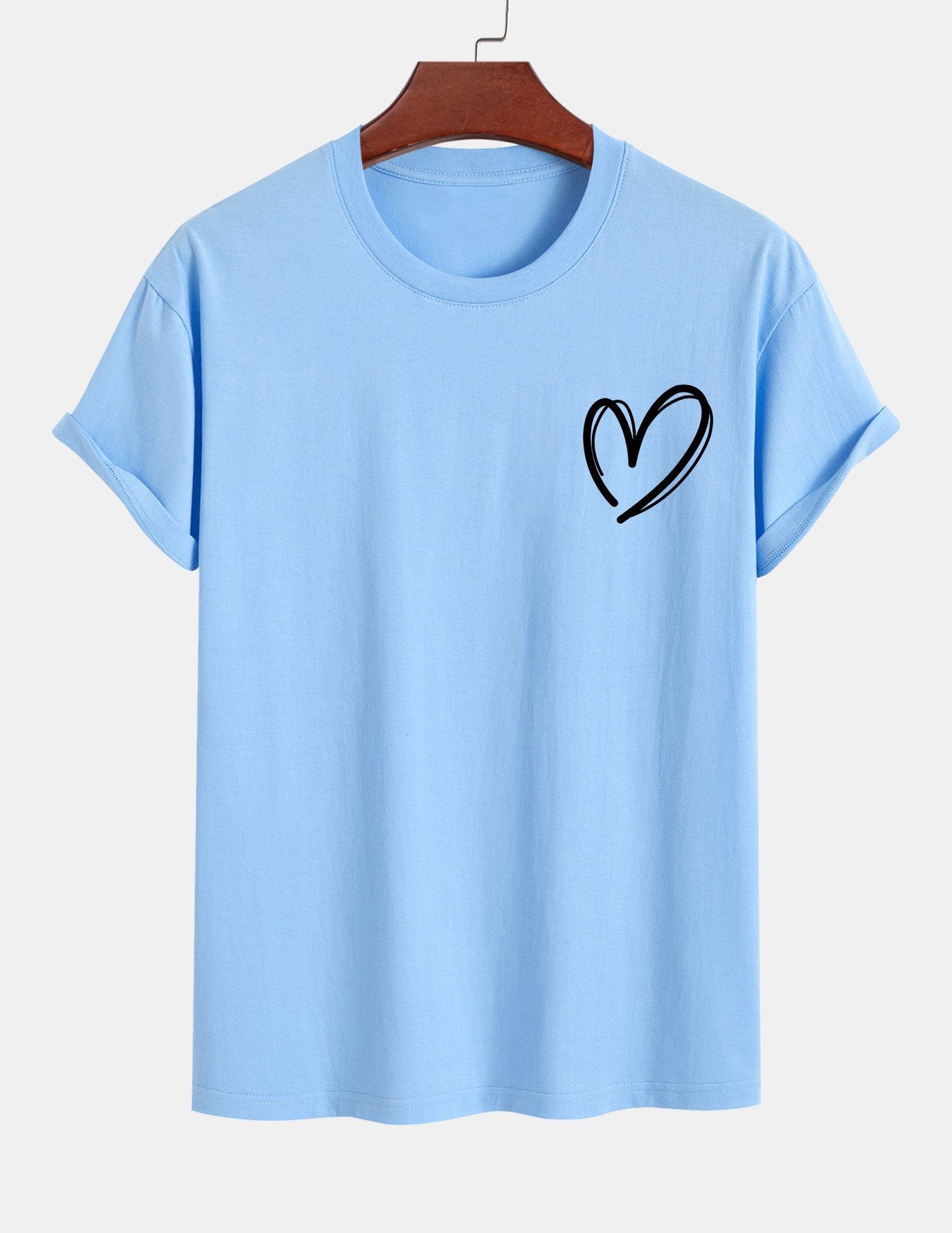 T-shirt i bomull med hjärtmönster och normal passform
