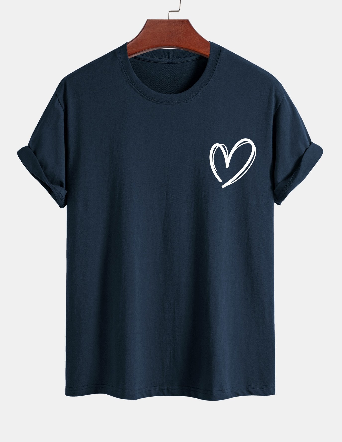 T-shirt i bomull med hjärtmönster och normal passform