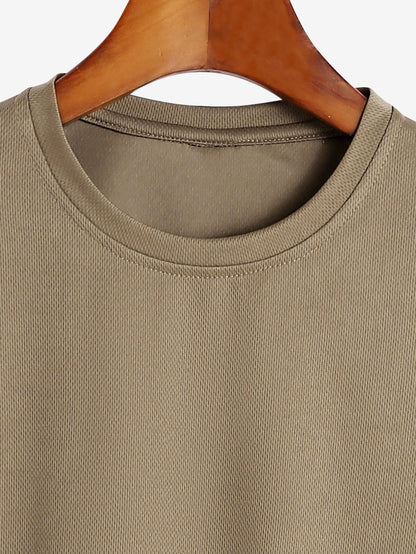 Muskelpassform Arc Hem Mesh T-shirt