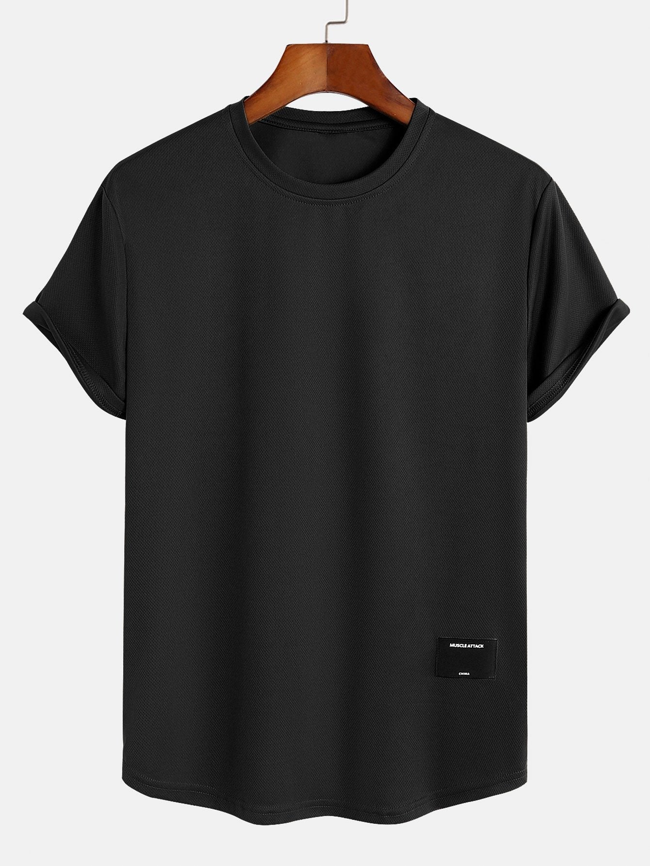 Muskelpassform Arc Hem Mesh T-shirt