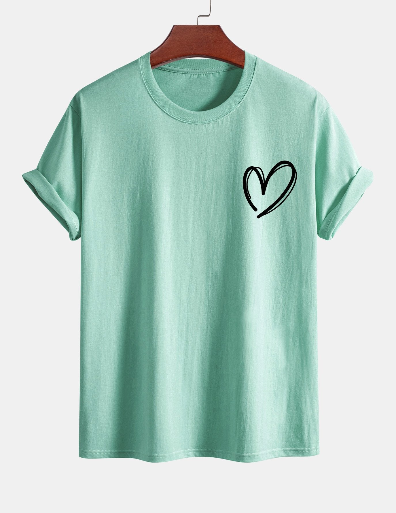 T-shirt i bomull med hjärtmönster och normal passform