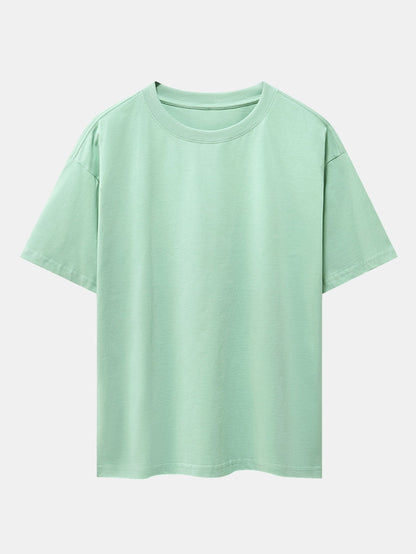 Enkel tung oversize-t-shirt med nedhasade axelsömmar
